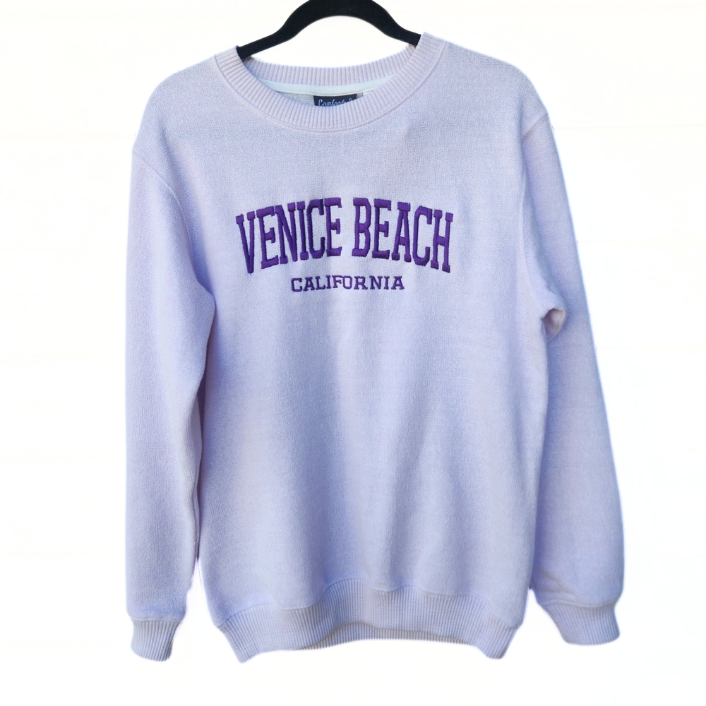 Venice Beach California Sweatshirt Adult M Purple Pullover Crewneck